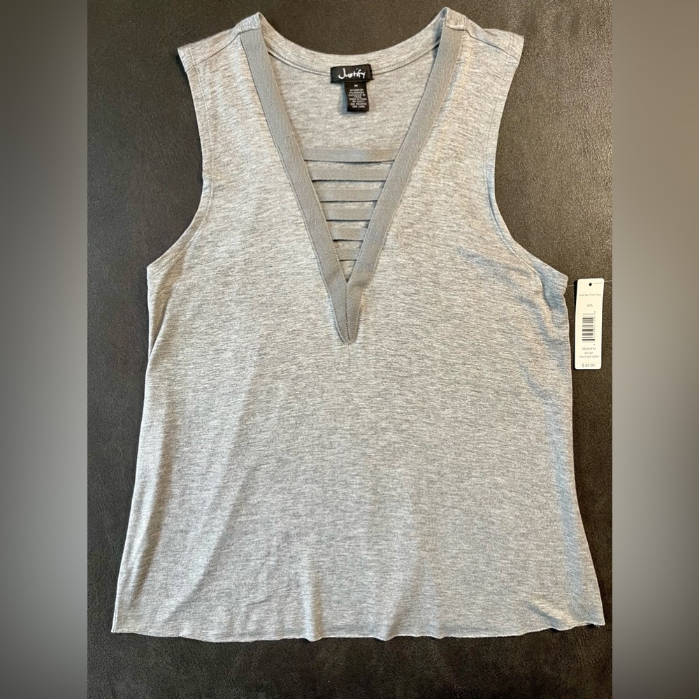 Justify Solid Bar Front Tank Top